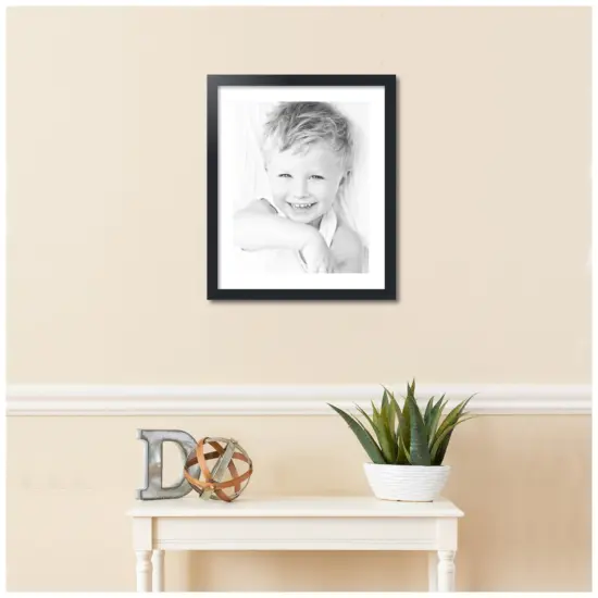 ArtToFrames 19x23" Matted Picture Frame with 15x19" Single Mat Photo Opening Framed in 1.25" Black and 2" Mat (FWM-3926-19x23) {2}