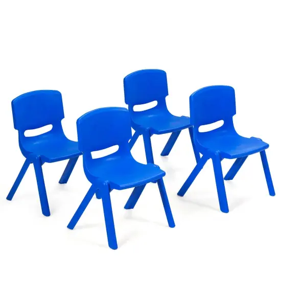 4-pack Kids Plastic Stackable Classroom Chairs Red {7}