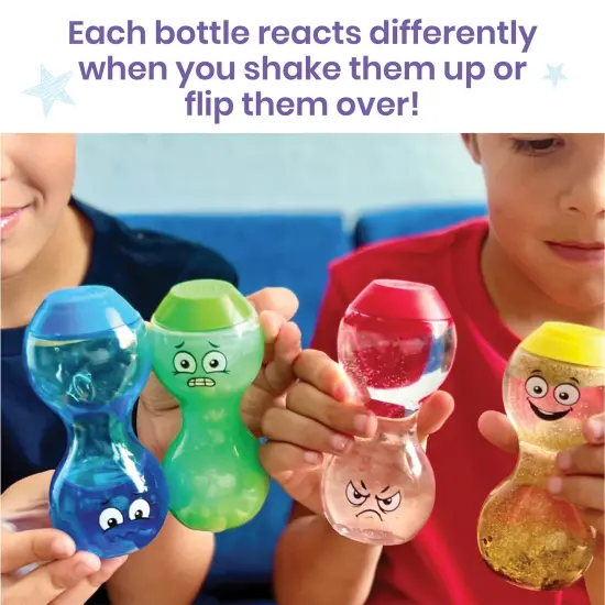 Express Your Feelings Sensory Bottles, Play Therapy Toys, Visual Sensory Toys, Mindfulness for Kids, Comfort Items for Anxiety, Social Emotional Learning, Calm Down Corner Supplies {5}