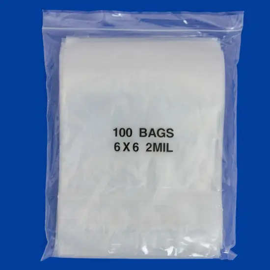 Clear Plastic Reclosable Zipper Bags 6x6 (Package of 100) {2}