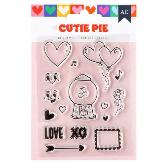 American Crafts Cutie Pie Mini Stamp Set-16/Pkg {1}