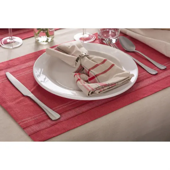 DII Red Chambray French Stripe Placemat (Set of 6) {6}