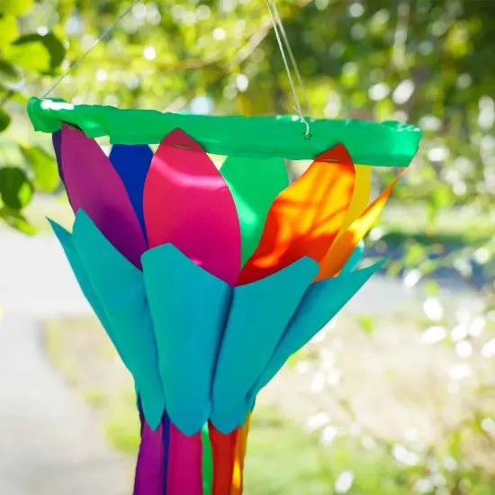 In the Breeze Rainbow 38-inch Lotus Flower Windsock, Outdoor Floral Decoration, 5198 {2}