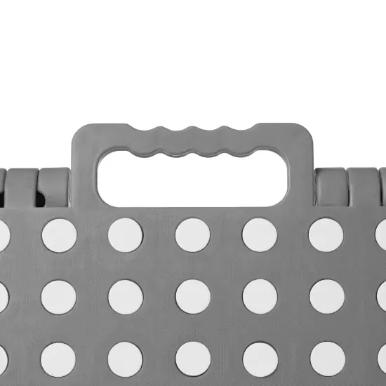 Casafield 13" Folding Step Stool with Handle, Gray - Portable Collapsible Small Plastic Foot Stool for Adults - Use in the Kitchen, Bathroom and Bedroom {4}
