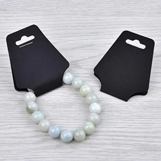200 Pieces Necklace Display Cards Blank Necklace Card Holder Kraft Paper Jewelry Display Hanging Cards for Necklaces, Bracelets, Jewelry Hang Tags, 4.7 x 2 Inches (Black) {5}