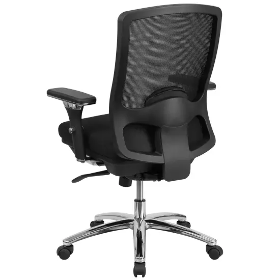 Emma and Oliver 24/7 Intensive Use Big & Tall 350 lb. Rated Mesh Multifunction Swivel Ergonomic Office Chair with Synchro-Tilt Black {4}