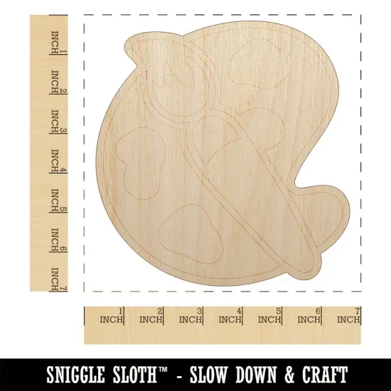 Paintbrush Artist Paint Palette Art Unfinished Wood Shape Piece Cutout for DIY Craft Projects {1}