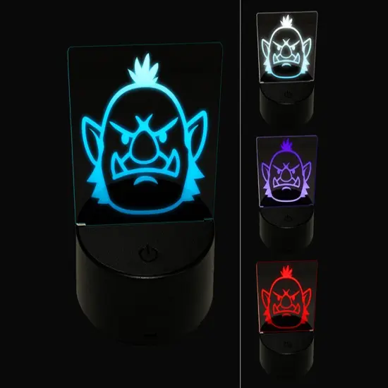 Orc Male Character Face 3D Illusion LED Night Light Sign Nightstand Desk Lamp {1}