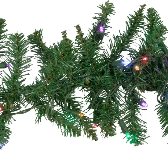 Northlight Pre-Lit Winona Fir Artificial Christmas Garland - 9' x 12" - Multi LED Lights Green {6}