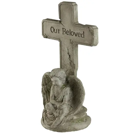 Roman Our Beloved Memorial Cross Outdoor Garden Statue - 11.75" Gray {3}