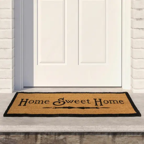 Northlight Natural Coir Rectangular "Home Sweet Home" Doormat 16" x 48" Brown {3}