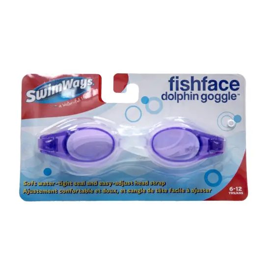 SwimWays 6" Purple Fish Face Dolphin Goggles Swimming Pool Accessory {1}