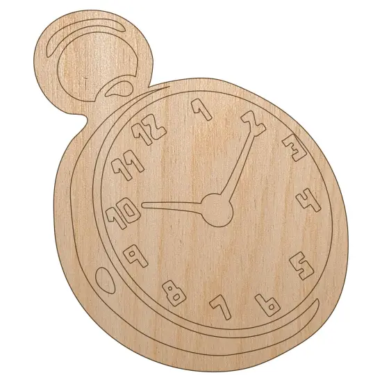 Pocket Watch Unfinished Wood Shape Piece Cutout for DIY Craft Projects {7}
