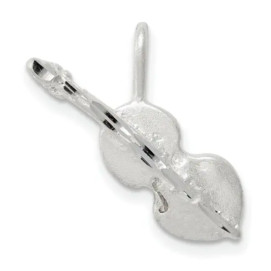 Sterling Silver Violin Pendant Music Charm FindingKing Jewerly 22mm x 8mm {1}