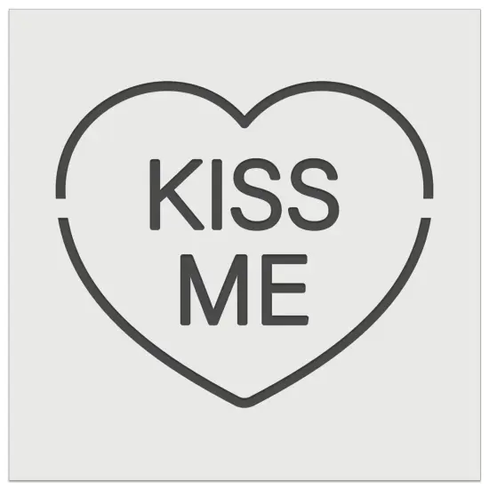Kiss Me Conversation Heart Love Valentine's Day Wall Cookie DIY Craft Reusable Stencil {2}