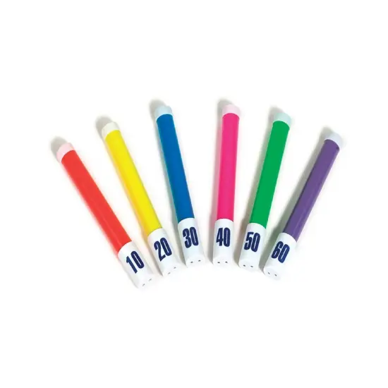 Swim Central Pack of 6 Vibrantly Colored Flexible Dive Stick Swimming Pool Toys 8.25'' White {1}