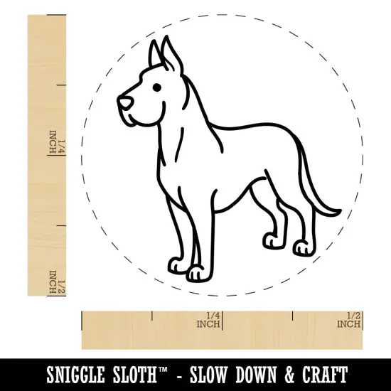 Great Dane Standing Dog Self-Inking Rubber Stamp for Stamping Crafting Planners Pink {1}