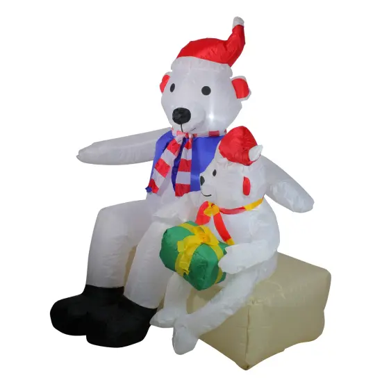 Northlight LED Lighted Inflatable Polar Bear Family Outdoor Christmas Decoration - 4' White {3}