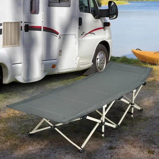 Extra Wide Sleeping Cot for Adults with Carry Bag Grey {2}
