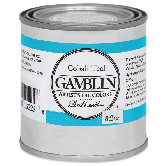 Gamblin Artist's Oil Color - Cobalt Teal, 8 oz Can {2}
