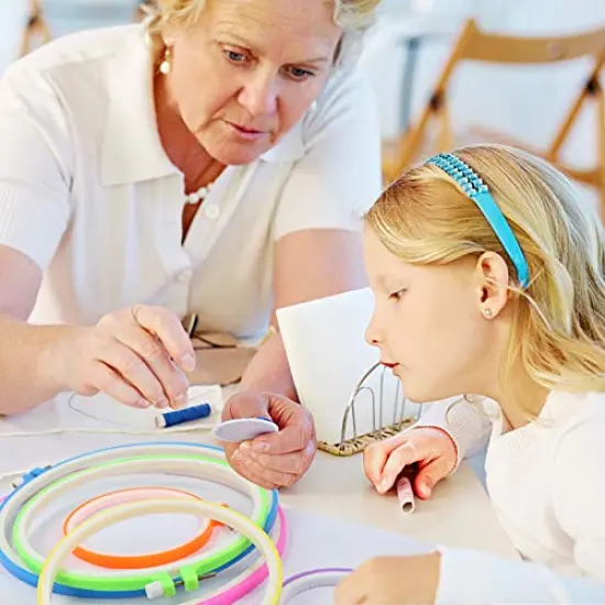 Similane 6 Pieces Embroidery Hoops, Plastic Circle Cross Stitch Hoop Ring 3.4 inch to 10.2 inch (Multicolor) for Embroidery and Cross Stitch {2}