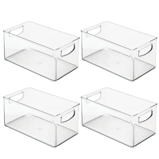 mDesign Plastic Kitchen Baby Food Storage Bin with Handle, 4 Pack - Clear {3}
