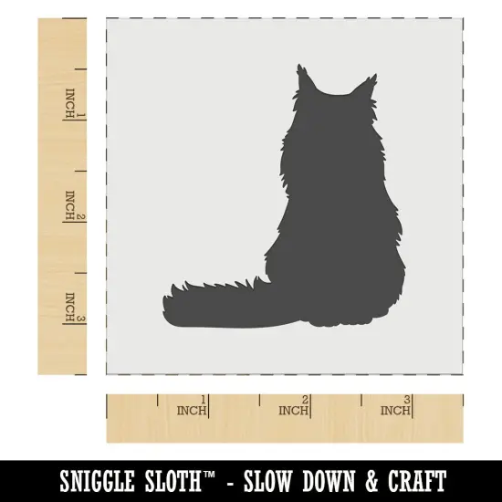 Sitting Maine Coon Cat Wall Cookie DIY Craft Reusable Stencil {5}