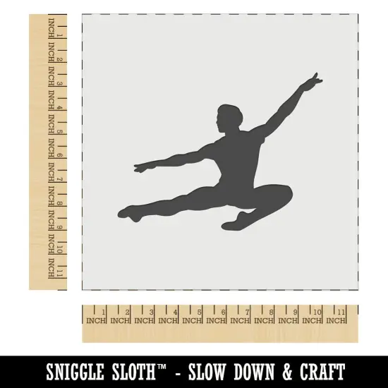 Male Ballet Dancer Jumping Man Boy Wall Cookie DIY Craft Reusable Stencil {1}