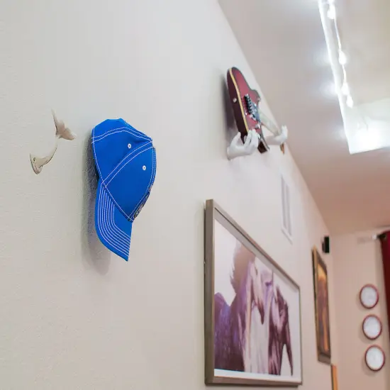 Set of 4 Cast Iron Whale Tail Wall Hooks {5}