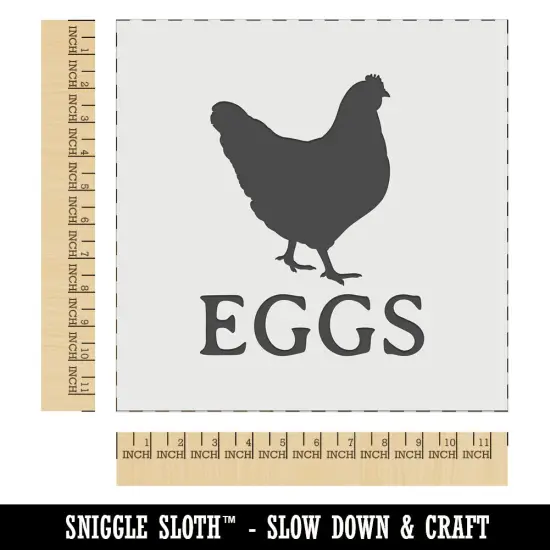 Eggs Text with Chicken Farm Wall Cookie DIY Craft Reusable Stencil {1}
