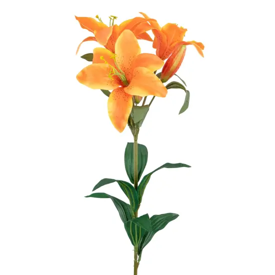 Allstate Two-Tone Day Lily Artificial Floral Spray - 30" - Orange and Yellow {6}