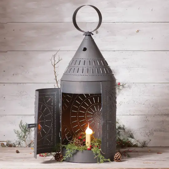 Irvins Country Tinware 36-Inch Tinner's Lantern with Chisel in Kettle Black {7}