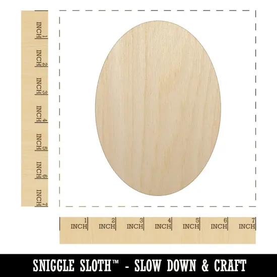Oval Solid Unfinished Wood Shape Piece Cutout for DIY Craft Projects {1}