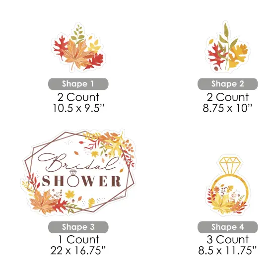 Big Dot of Happiness Fall Foliage Bride - Yard Sign and Outdoor Lawn Decorations - Autumn Leaves Bridal Shower and Wedding Party Yard Signs - Set of 8 {7}