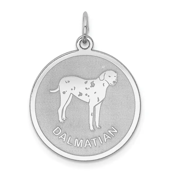 Sterling Silver Dalmation Disc Charm Pendant Jewelry 26mm x 19mm {1}