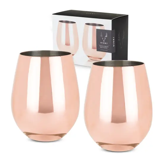 Copper Stemless Wine Glasses  {1}