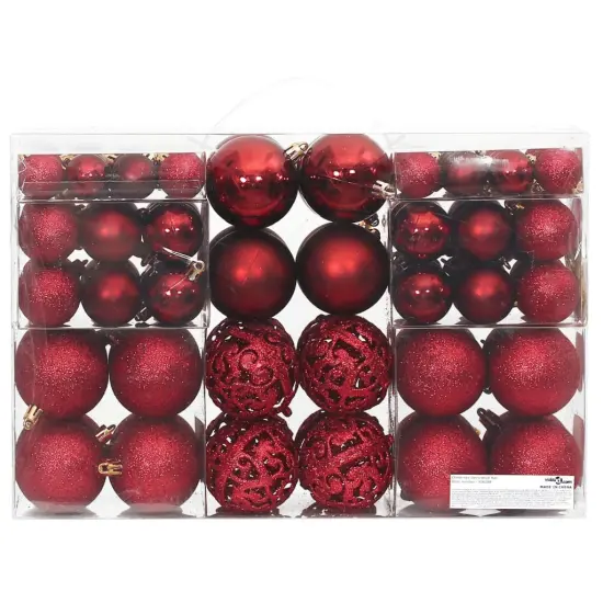 Christmas Baubles 100 pcs1.2" / 1.6" / 2.4" Wine Red {3}