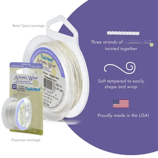 Artist Wire Twisted - 18 20 22 24 Gauge Textured Tarnish Resistant Colored Copper Wire for Jewelry Making, Wire Wrapping Rings, Bracelet and Necklace {2}