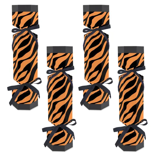 Big Dot of Happiness Tiger Print - No Snap Jungle Party Table Favors - DIY Cracker Boxes - Set of 12 {1}