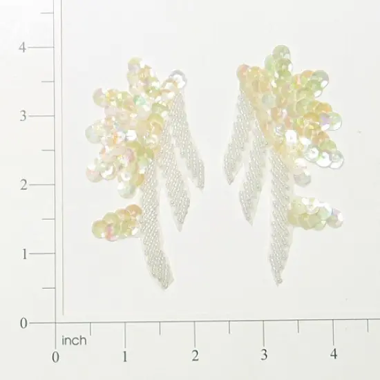 Floral Swag Sequin Applique/Patch Pack of 2 Crystal AB {1}