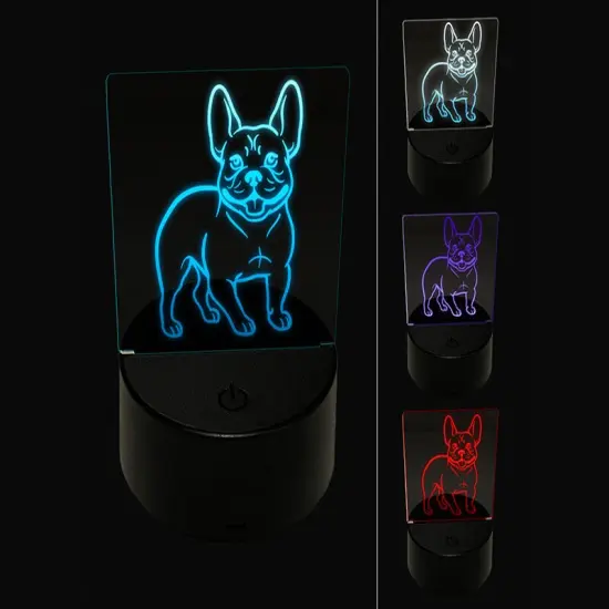 Charming Frenchie French Bulldog Pet Dog 3D Illusion LED Night Light Sign Nightstand Desk Lamp {1}