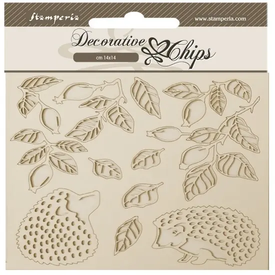 Stamperia Decorative Chips 5.5"X5.5"-Woodland Hedgehog {1}