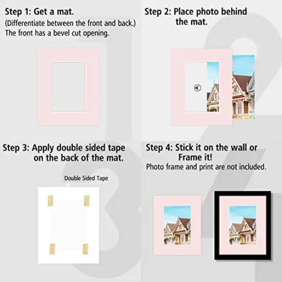 Art Picture Mat 8x10 for 5x7 Photos (Pack of 20), Assorted Colors {4}