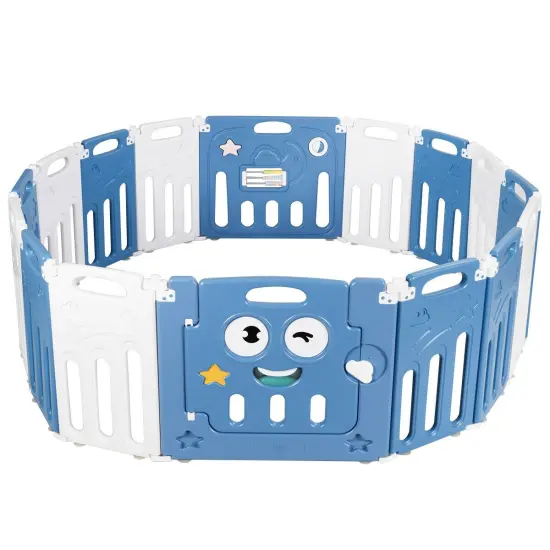 16-Panel Foldable Baby Playpen Kids Activity Centre {3}
