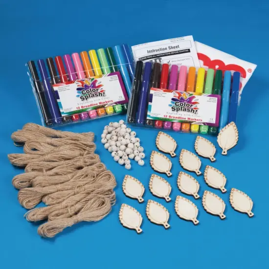 Wood Leaf Necklace Craft Kit (Pack of 12) {3}