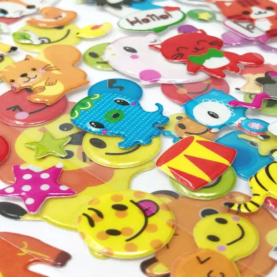 Wrapables 3D Puffy Stickers Bubble Stickers for Crafts & Scrapbooking 10 Sheets Random {11}