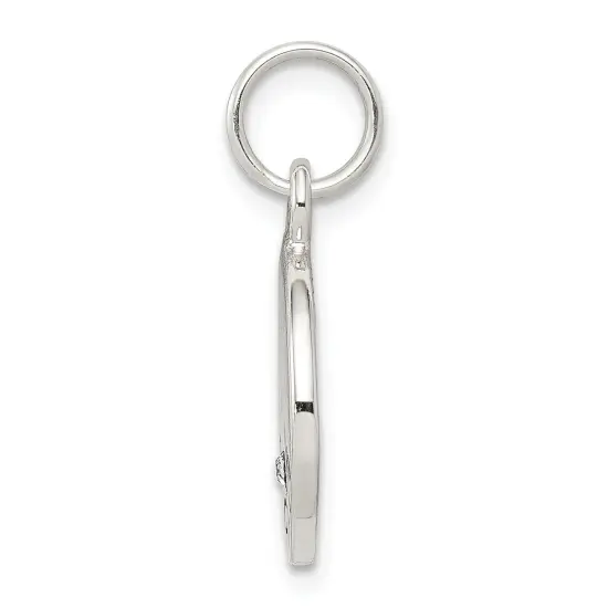 Sterling SilverCrystal Faith Charm Jewerly 17mm x 13mm {3}