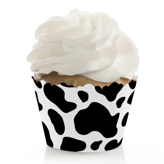 Big Dot of Happiness Cow Print - Farm Animal Party Decorations - Party Cupcake Wrappers - Set of 12 {1}
