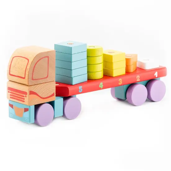 Wise Elk/Cubika Wooden toy - Truck with Bricks LM-13 {6}
