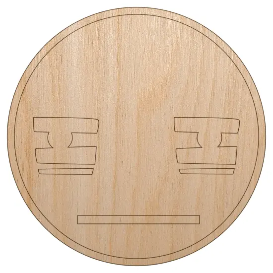 Kawaii Cute Tired Baggy Eyes Face Unfinished Wood Shape Piece Cutout for DIY Craft Projects {7}